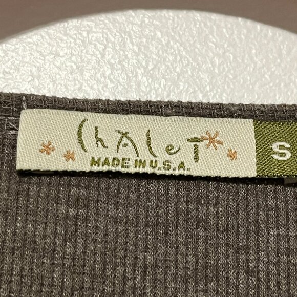 Chalet Womens Waffle Knit Ruffle Cardigan Size S Brown Bohemian Lagenlook Boho - Picture 6 of 7